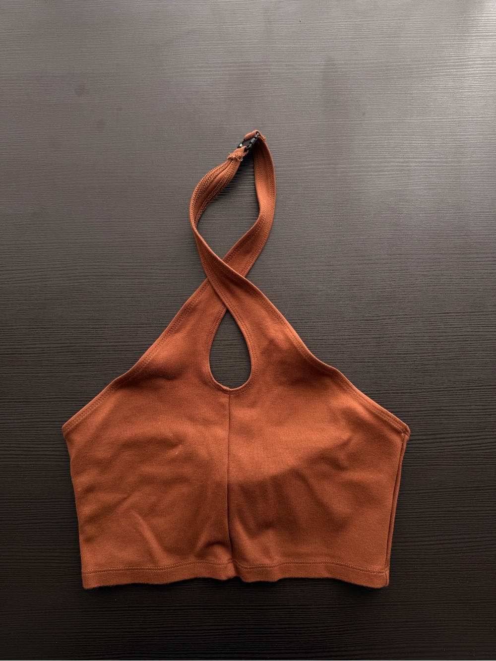 Rust Cross-Back Crop Top - Women